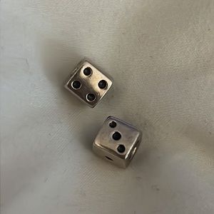 Authentic Pandora lucky dice pair (2 charms) FREE Shipping! Silver